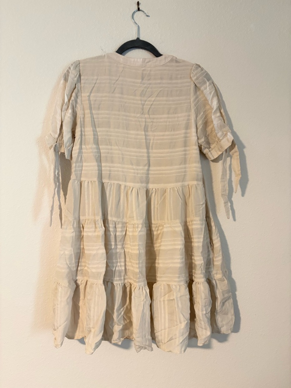 Altar'd State Cream Textured Short Sleeve Dress - Picture 3 of 4